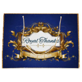 Royal Dank| Blue and Gold mit Glitzer|Elegant Große Geschenktüte (Vorderseite)