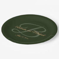 Royal Dark Green Blätter Gold Frame Wedding