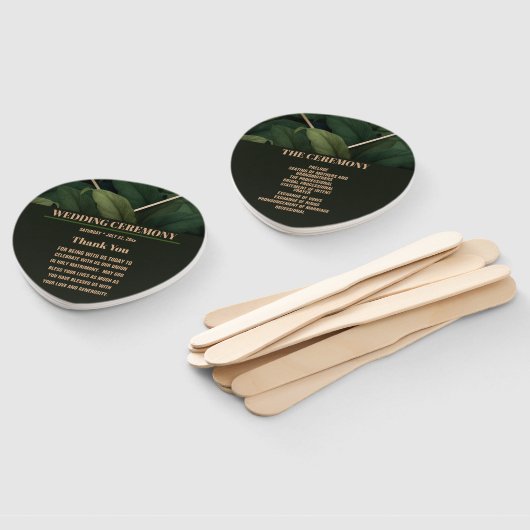 Royal Dark Green Blätter Hochzeitsfeier Fächer (Non-assembled)