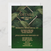 Royal Dark Green Blätter Probe Dinner Card (Rückseite)
