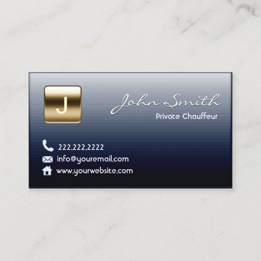 Royal Dark Metal Private Chauffeur Business Card Visitenkarte (Vorderseite)
