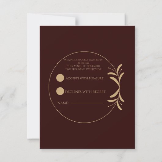 Royal Deep Burgundy Personalized  RSVP Card (Vorderseite)