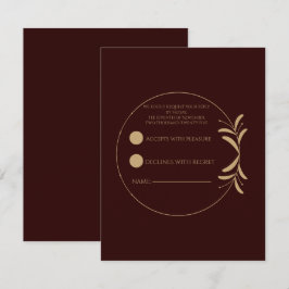 Royal Deep Burgundy Personalized RSVP Card Karte