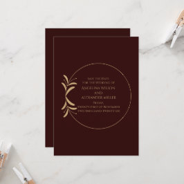 Royal Deep Burgundy Save the Date Card Einladung