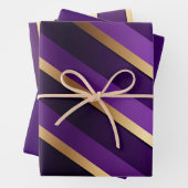 Royal Deep Lila und Gold gestreift Geschenkpapier Set (Beispiel)