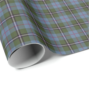 Royal Deeside Scotland Tartan Light Blue Kariert Geschenkpapier