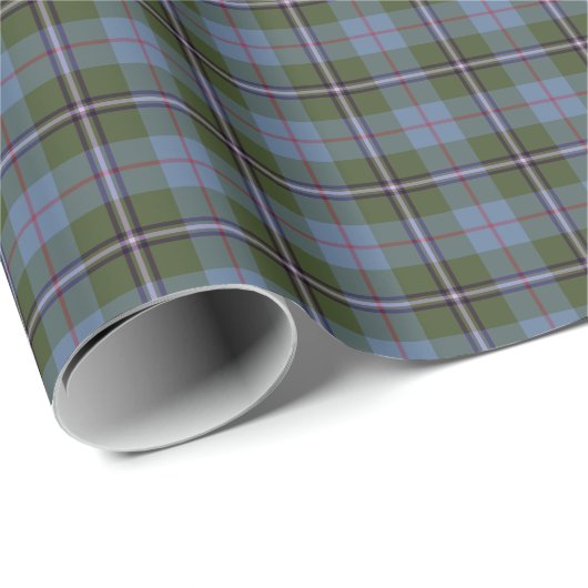 Royal Deeside Scotland Tartan Light Blue Kariert Geschenkpapier (Rolleneckpunkt)
