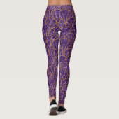 Royal Deko Lila Glitzer Gold Geometic Pattern Leggings (Rückseite)