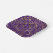 Royal Deko Lila Glitzer Gold Geometric Elegant Pappteller (Gewinkelt)