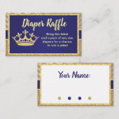 Royal Diaper Raffle Ticket für Babydusche Begleitkarte (Vorne/Hinten)