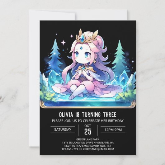 Royal Digital Princess Birthday Einladung (Vorderseite)