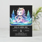 Royal Digital Princess Birthday Einladung (Stehend Vorderseite)