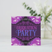 Royal Diva Lila Graduation Party Einladungen (Stehend Vorderseite)