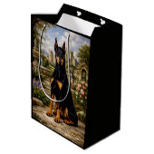 Royal Doberman Garden  Mittlere Geschenktüte (Rückseite Schrägansicht)