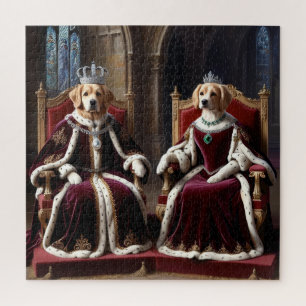 Royal Dog Duo Regal King und Queen Canine Art Puzzle