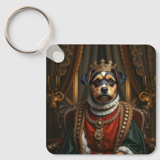 Royal Dog Portrait Schlüsselanhänger | Noble Pet K (Vorderseite)