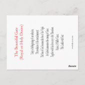 Royal Doors Prayer Card Postkarte (Rückseite)