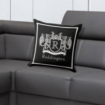 Royal Dragon Monogram Wappen Throw Kissen