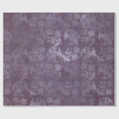 Royal Dragon Violet Script Lila Floral Grunge Geschenkpapier (Flach)