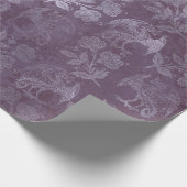 Royal Dragon Violet Script Lila Floral Grunge Geschenkpapier (Ecke)