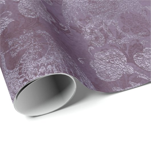 Royal Dragon Violet Script Lila Floral Grunge Geschenkpapier (Rolleneckpunkt)