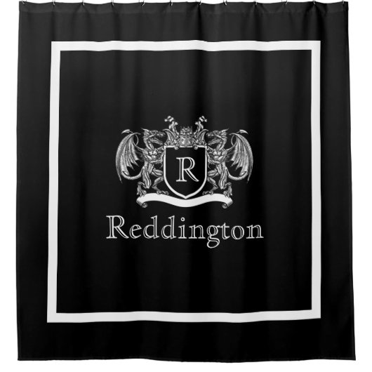 Royal Dragon Wappen Duschvorhang (Vorderseite)