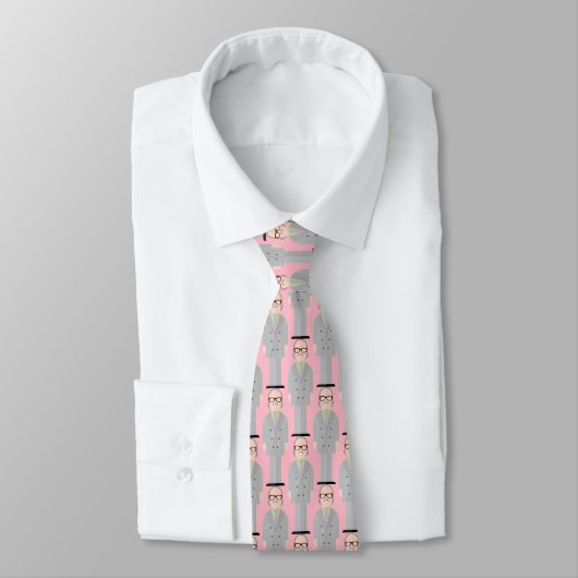 Royal – Eccentric Character Pattern Tie (Pink) Krawatte (Gebunden)