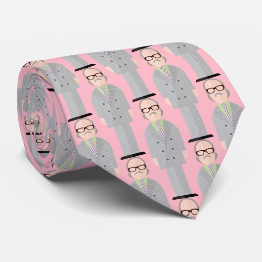Royal – Eccentric Character Pattern Tie (Pink) Krawatte (Gerollt)
