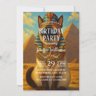 Royal Egyptian Pharaoh Cat in Desert               Einladung