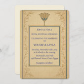 Royal Egyptian Wedding Invitation Lotus Gold Einladung (Vorne/Hinten)