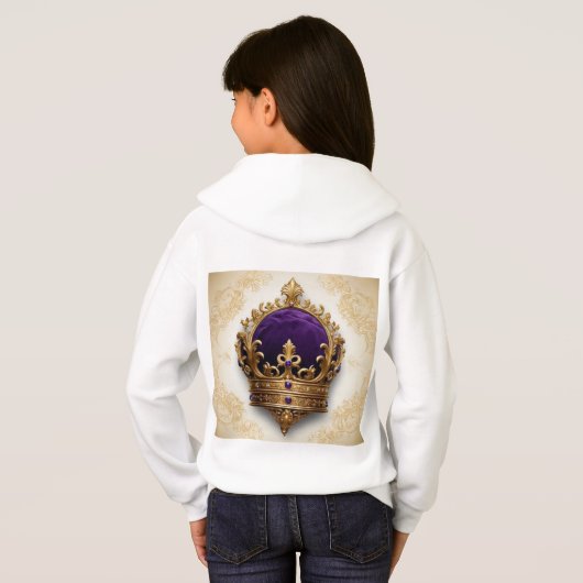 "Royal Elegance: Hoodie with Crown Design" (Schwarz voll)