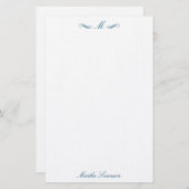 Royal Elegane Luxury Navy Blue Personalisiert Briefpapier (Vorne/Hinten)