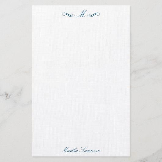 Royal Elegane Luxury Navy Blue Personalisiert Briefpapier (Vorderseite)