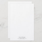 Royal Elegane Luxury Smokey Gray Personalisiert Briefpapier (Vorne/Hinten)