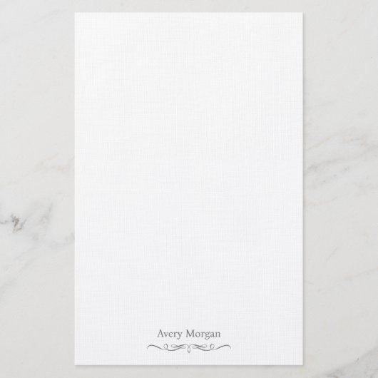 Royal Elegane Luxury Smokey Gray Personalisiert Briefpapier (Vorderseite)