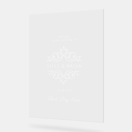 Royal, elegant, "Best-Day-Ever" Hochzeit Acrylschild (Winkel)