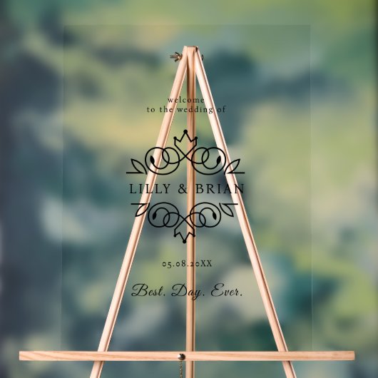 Royal, elegant, "Best-Day-Ever" Hochzeit Acrylschild (Neutral)