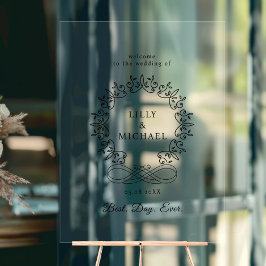 Royal, elegant, "Best-Day-Ever" Hochzeit Acrylschild