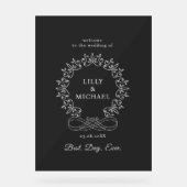 Royal, elegant, "Best-Day-Ever" Hochzeit Acrylschild (Vorderseite)