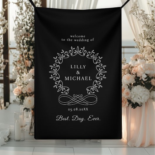 Royal, elegant, "Best-Day-Ever" Hochzeit Banner