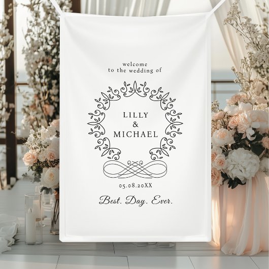 Royal, elegant, "Best-Day-Ever" Hochzeit Banner