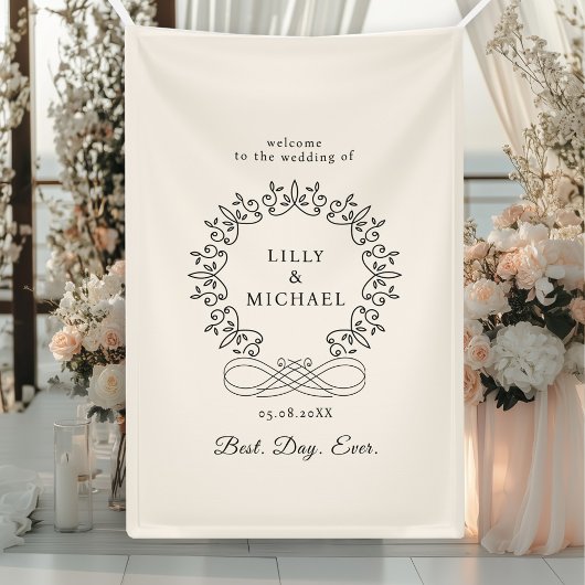 Royal, elegant, "Best-Day-Ever" Hochzeit Banner