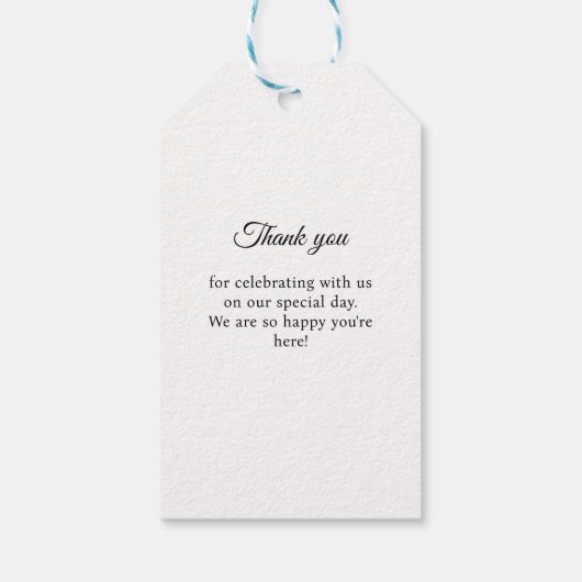 Royal, elegant, "Best-Day-Ever" Hochzeit Geschenkanhänger (Rückseite)