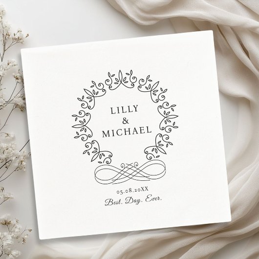 Royal, elegant, "Best-Day-Ever" Hochzeit Serviette