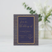 Royal Elegant Blue and Gold Wedding (Stehend Vorderseite)