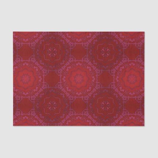 Royal Elegant Classic Luxury Red Damask Muster Seidenpapier (Vorderseite)