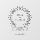 Royal, Elegant, Hochzeit Fensteraufkleber (Blatt)