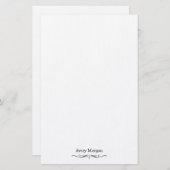 Royal Elegant Luxury Classic Black Personalisiert Briefpapier (Vorne/Hinten)