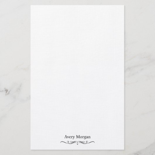 Royal Elegant Luxury Classic Black Personalisiert Briefpapier (Vorderseite)