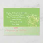 Royal Elegant Pink Queen Anne's Lace Wedding Invit Einladungspostkarte (Rückseite)